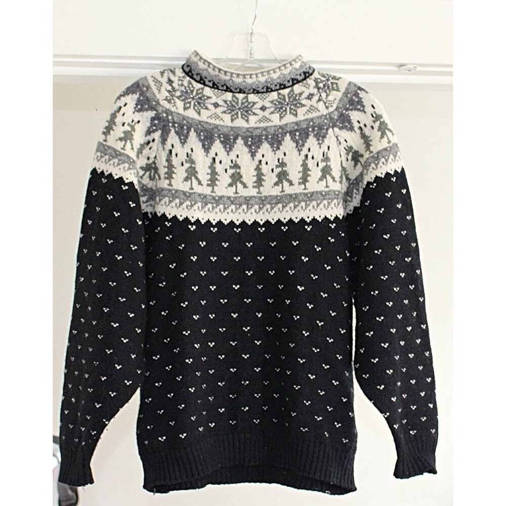Vintage Eddie Bauer Fair Isle Ski Sweater, Holiday, Cowichan - Med - Hong Kong